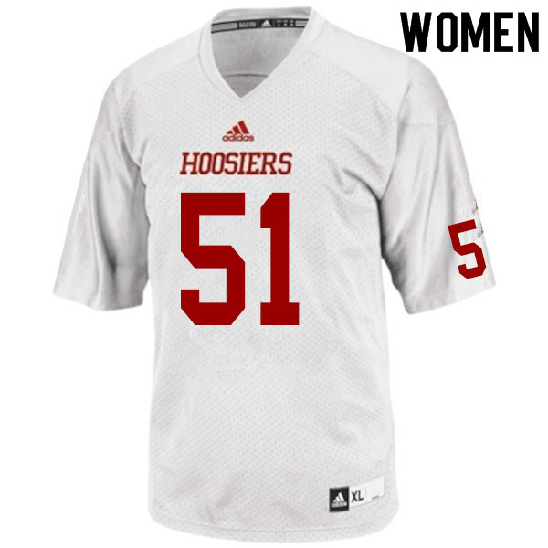 Women #51 Jovan Swann Indiana Hoosiers College Football Jerseys Sale-White